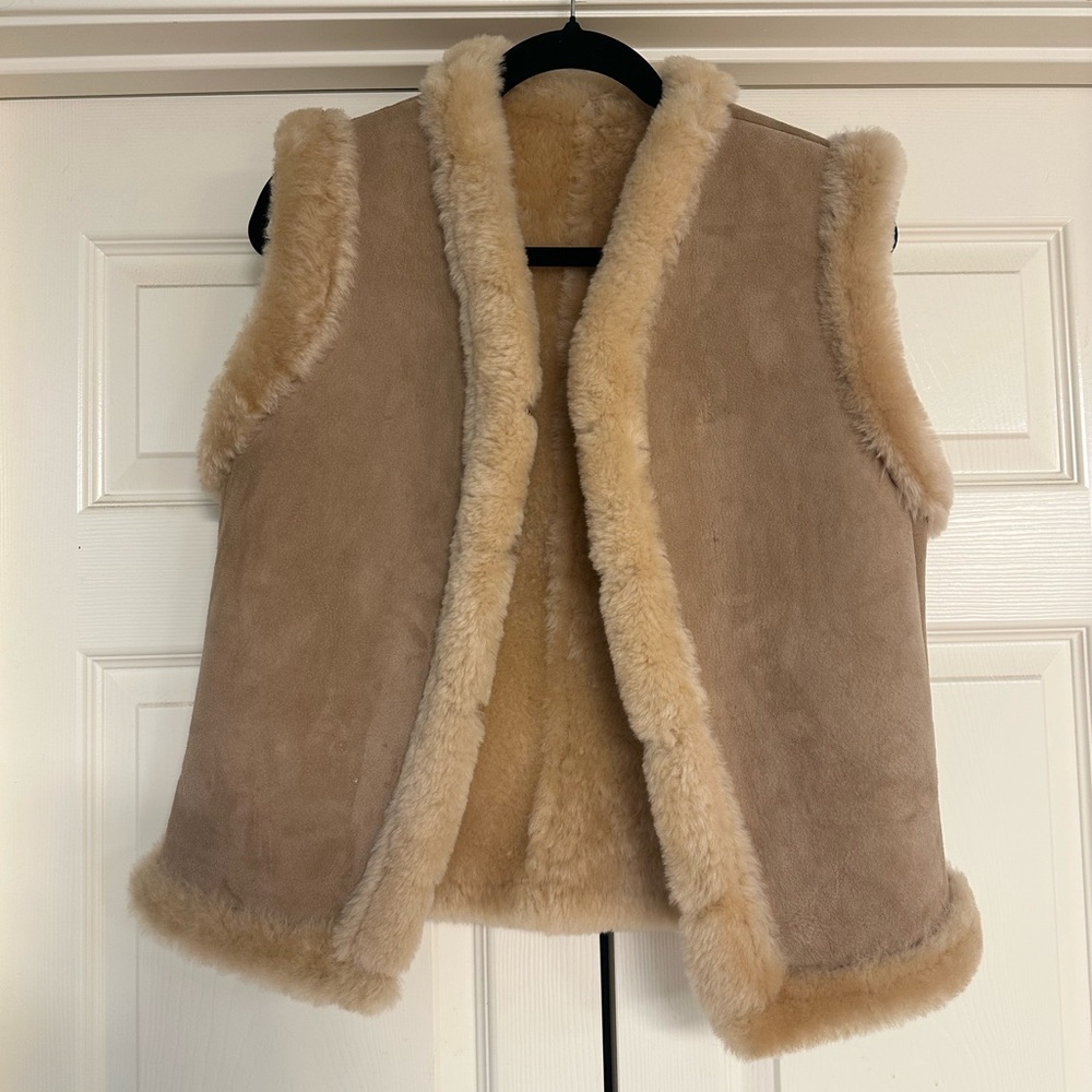 Vintage Sawyer of Napa Lambskin Shearling Vest Medium like Sezane